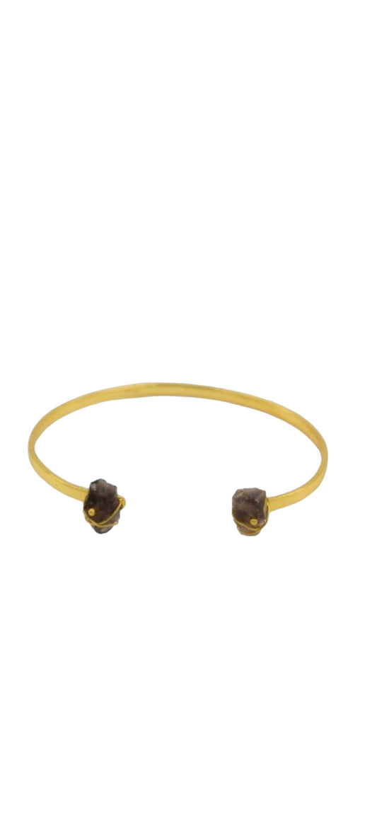 Garnet Brass Bracelet