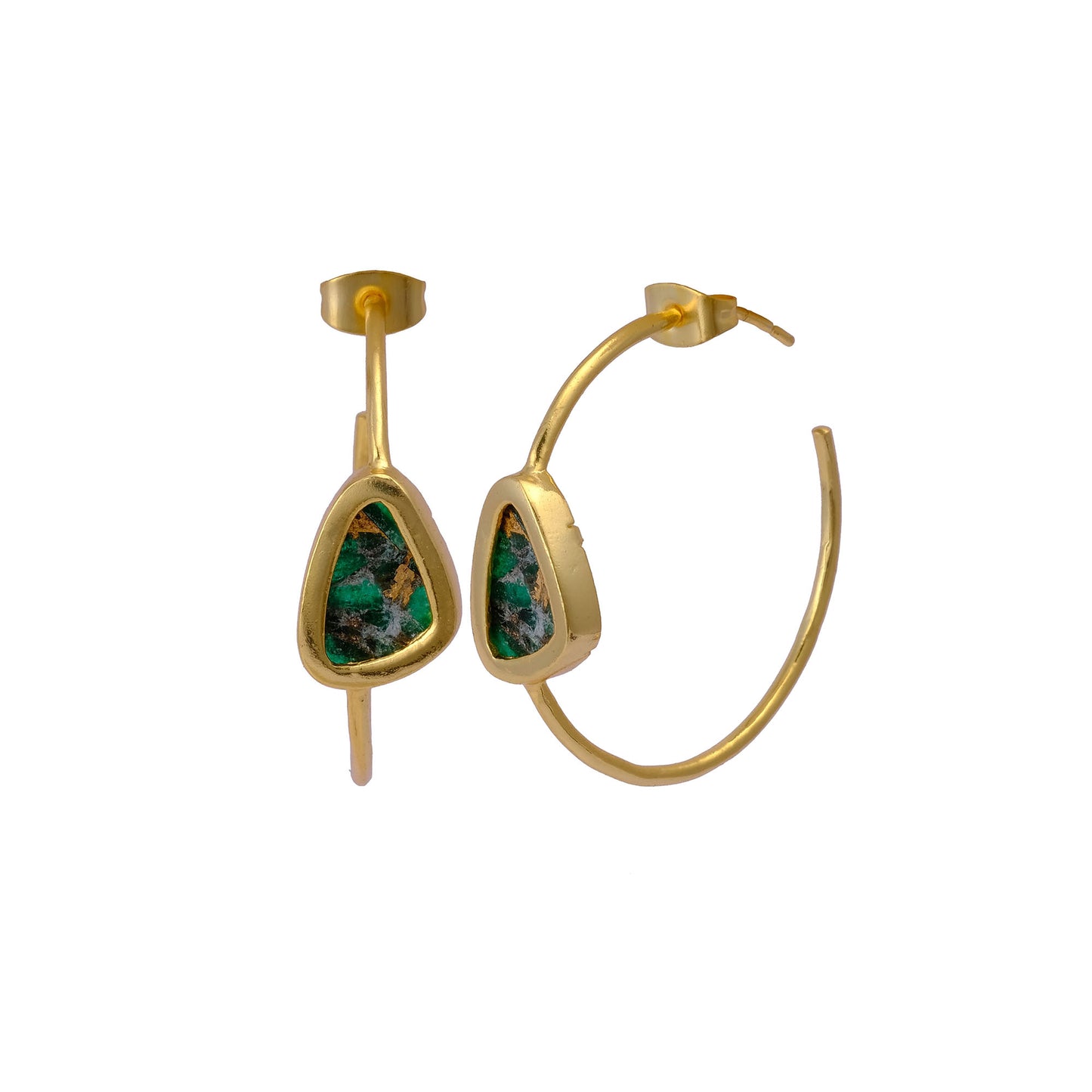 Green Mohave Stone Hoops