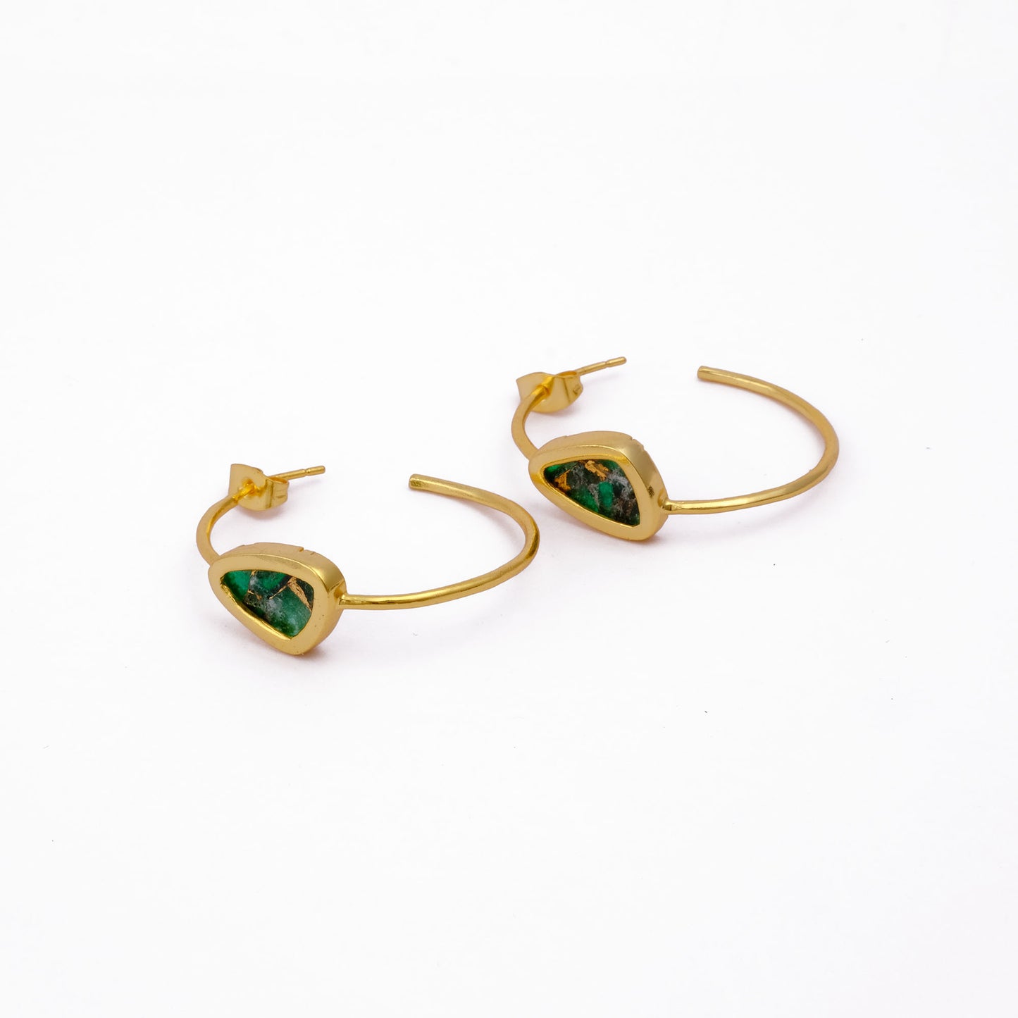 Green Mohave Stone Hoops