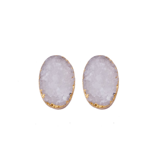 White Agate Earrings