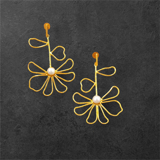 Hanging Flower Earrings